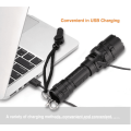 High Power style flashlight USB rechargeable with power indicator  outdoor aluminum alloy LED light